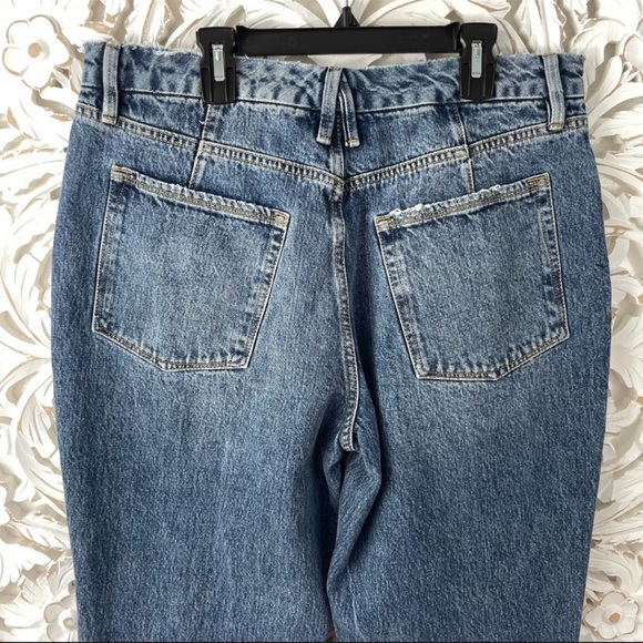 {Good American} Good Icon Straight Leg Distressed Jeans, Size 12/31 - Picture 8 of 9